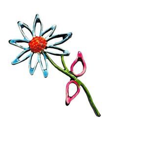 Capri colorful flower brooch